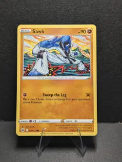 Pokemon Sawk (Shinji Kanda) 081/172 Brilliant Stars NM Common TCG Card - Image 1