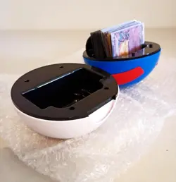 Pokemon Pokeball Card Hold Storage Container w/ Cards and Sleeves - Image 2