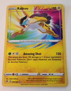 Raikou Vivid Voltage 050/185 Holo Amazing Rare Pokemon Card NM - Image 1