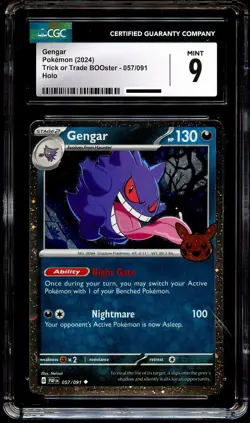 CGC 9 MINT Gengar 057/091 COSMOS HOLO Trick or Trade Pokemon Card - Image 2