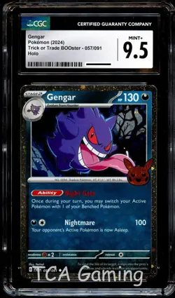CGC 9.5 MINT+ Gengar 057/091 COSMOS HOLO Trick or Trade Pokemon Card - Image 1