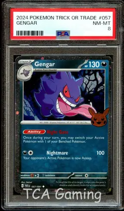 PSA 8 NM-MINT Gengar 057/091 COSMOS HOLO Trick or Trade Pokemon Card - Image 1