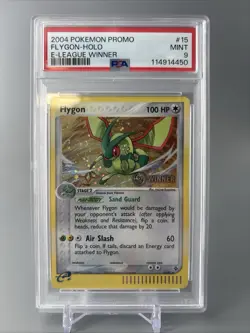 2004 POKEMON PROMO E-LEAGUE WINNER #15 FLYGON-HOLO PSA 9 SWIRL ON WINNER LOGO - Image 1