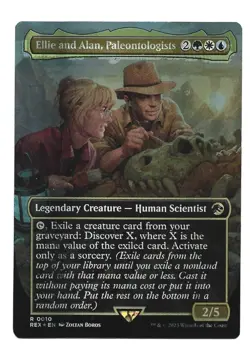 Magic The Gathering- Ellie and Alan Paleontologists (Borderless) LCI #10 NM Foil - Image 1