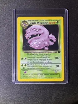 Pokemon Dark Wheezing Holo Rare Card #14/82 Vintage MP Condition - Image 1