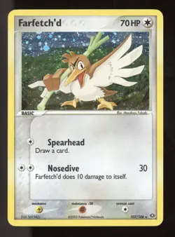 2005 Pokemon EX Emerald Farfetch'd Holo Secret Rare #107/106 - Image 1