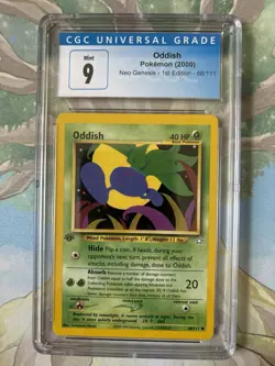 Pokemon TCG - Oddish Neo Genesis 68/111 Regular 1st Edition Common - CGC 9 Mint - Image 1