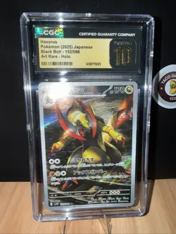 2025 Pokemon Haxorus CGC Pristine 10 AR 152/086 Japanese Black Bolt Holo 💎🪓🦖 - Image 1