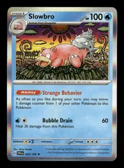 Slowbro Scarlet & Violet 043/198 Pokemon Holo Near Mint Shinji Kanda - Image 1