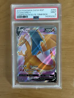 Pokemon TCG PSA 9 2020 Charizard V SWSH050 Sword & Shield Promo Full Art Holo - Image 1