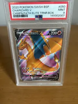 Pokemon TCG PSA 9 2020 Charizard V SWSH050 Sword & Shield Promo Full Art Holo - Image 2