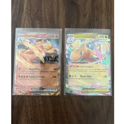 Pokemon TCG Charizard EX + Mega Dragonite EX (Holo, Mega Evolution) Lot NM - Image 1