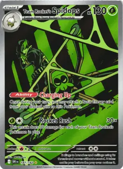 TEAM ROCKET'S SPIDOPS 187/182 ILLUSTRATION RARE DESTINED RIVALS POKEMON NM/M - Image 2