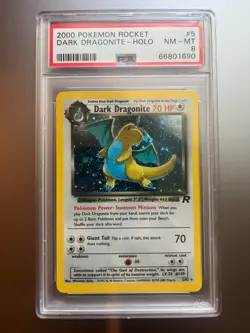 PSA 8 Dark Dragonite #5 Team Rocket Unlimited Holo Rare Pokemon 2000 Mint - Image 1