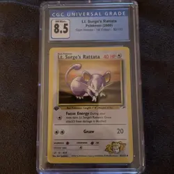 Gym Heroes 1st Edition - Lt. Surge's Rattata - 82/132 - CGC 8 .5 - Pokemon TCG - Image 1