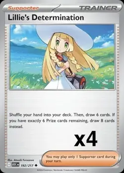 [4x Playset] Lillie's Determination 192/217 x4 - Ascended Heroes - Pokemon TCG - Image 1