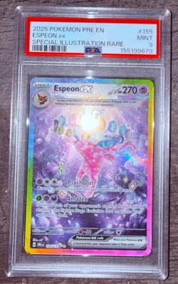 Pokemon Espeon ex 155/131 SV: Prismatic Evolutions SIR Holo PSA 9 - Image 1