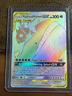 Magikarp & Wailord GX 183/181 Rainbow Secret Rare Team Up - Pokemon TCG NM - Image 1