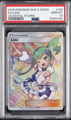 2018 POKEMON SUN & MOON CELESTIAL STORM #164 FULL ART/LISIA PSA 10 - Image 1