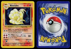 NINETALES 12/102 HOLO HOLO RARE BASE SET UNLIMITED POKEMON MP - Image 3