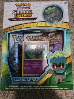 Pokemon TCG: Shining Legends - Marshadow Pin Collection (3 Booster Packs) 820650803666 - Image 1