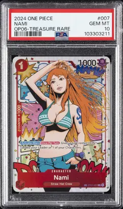 2024 ONE PIECE OP06-WINGS OF THE CAPTAIN TREASURE RARE #007 NAMI PSA 10 - Image 1