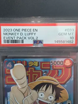 One Piece ENGLISH Monkey D. Luffy 2023 PROMO (EVENT PACK VOL.2) PSA 10 #033 - Image 2