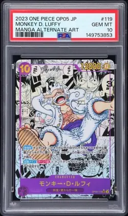 PSA 10 Monkey.D.Luffy OP05-119 Manga Alt Art Parallel One Piece Card Japanese JP - Image 1