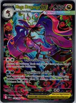 Mega Dragalge ex 118/086 SIR ME04: Chaos Rising - Pokemon Card - NM - Image 1