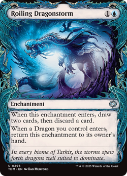 x1 Roiling Dragonstorm TDM Tarkir Dragonstorm MTG 296 Showcase Uncommon M/NM 1x - Image 1