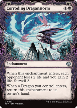 x1 Corroding Dragonstorm TDM Tarkir Dragonstorm MTG 297 Showcase Uncommon 1x - Image 1