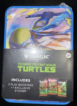 Magic The Gathering Teenage Mutant Ninja Turtles Tin 3 Boosters Leonardo SEALED - Image 1