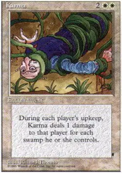 FBB Korean Karma ~ Lightly Played 4th Edition Fourth Foreign Black Border Stock - Image 1