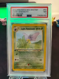 2002 POKEMON NEO DESTINY #53 LIGHT VENOMOTH 1ST EDITION PSA 7 - Image 1