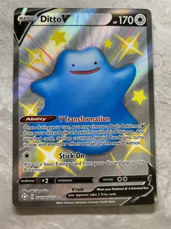 Pokemon TCG - Ditto V - SV118/SV122 - Shiny Rare - Shining Fates - Image 1