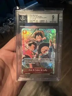 One Piece Ace Sabo & Luffy Altimeter Art OP13-007 English BGS 9 - Image 1