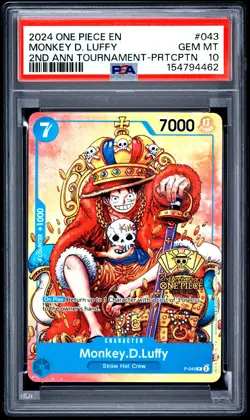 2024 ONE PIECE PROMOS #043 MONKEY D. LUFFY PSA 10 - Image 1
