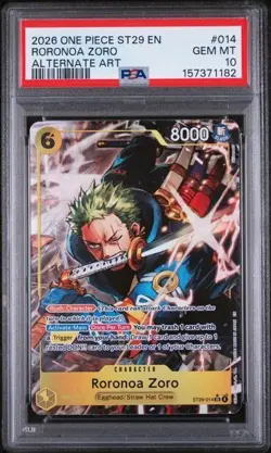 2026 ONE PIECE STARTER DECK ST29-EGGHEAD #014 RORONOA ZORO ALTERNATE ART - Image 1