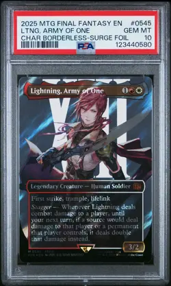 2025 MTG FINAL FANTASY SURGE FOIL #0545 LIGHTNING, ARMY OF ONE PSA 10 - Image 1