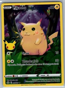 Pikachu 005/025 Full Art - 25th Anniversary Celebrations - Pokemon Card - NM - Image 1