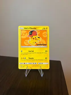 Ash's Pikachu SM110 Promo Holo 2017 ENG Promo Cards Pokemon TCG HP 70 - Image 1