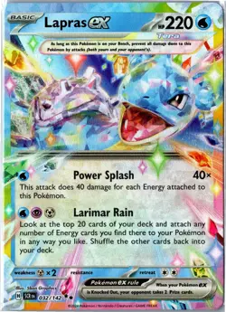 Pokemon Card - Lapras ex 032/142 Double Rare Holo SV07: Stellar Crown NM - Image 1
