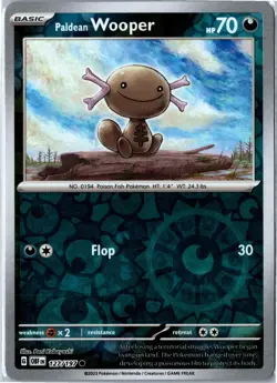 Pokemon Card - Paldean Wooper Obsidian Flames 127/197 Common Reverse Holo NM - Image 1