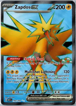 Pokemon Card - Zapdos ex 192/165 151 Ultra Rare Holo Near Mint - Image 1