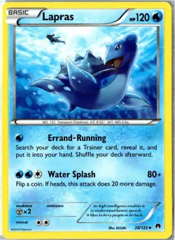 Pokemon Card - Lapras 28/122 BREAKpoint Uncommon Heavily Played - Image 1