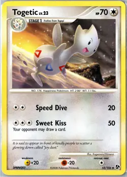 Pokemon Card - Togetic 55/106 Great Encounters 2008 Uncommon Heavily Played - Image 1
