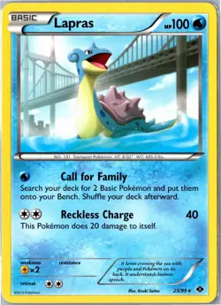 Pokemon Card - Lapras Next Destinies 25/99 2012 Rare Moderately Played - Image 1