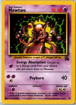 Pokemon Card - Mewtwo Wizards Black Star Promos 14 1999 Promo Lightly Played - Image 1