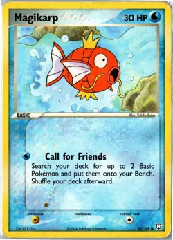 Pokemon Card - Magikarp Team Rocket Returns 65/109 2004 Common Damaged - Image 1