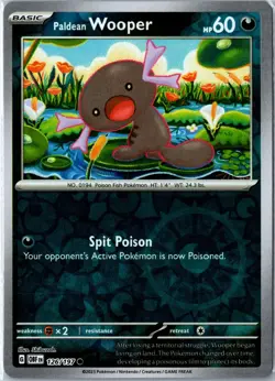 Pokemon Card - Paldean Wooper Obsidian Flames 126/197 Common Reverse Holo NM - Image 1
